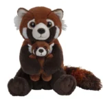 Mother and child raccoon toy brown